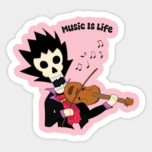 skeleton musician Sticker